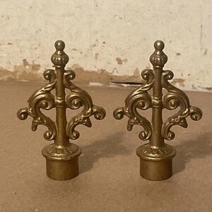 Vintage French Candelabra Style Pair Of Finials For Lamps, Curtains, Clocks